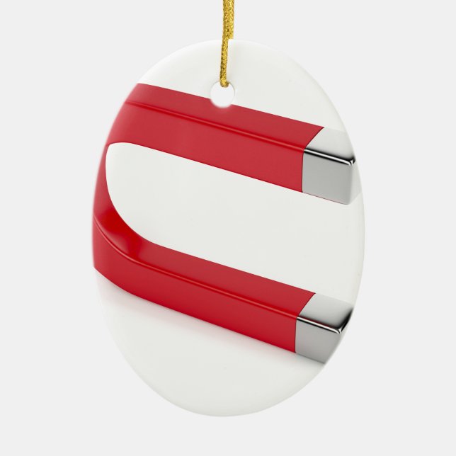 Horseshoe magnet ceramic tree decoration (Front)
