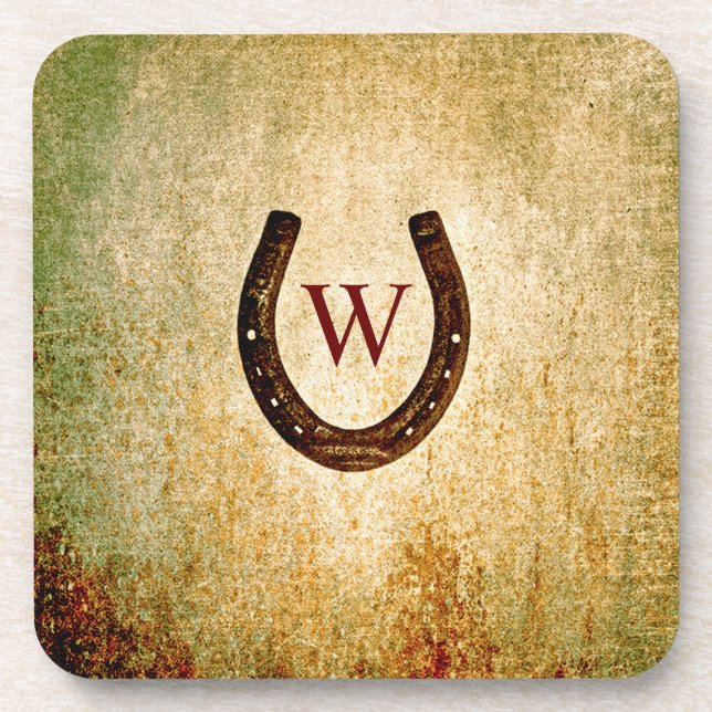 Horseshoe Monogrammed Coaster (Front)