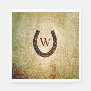 Horseshoe Monogrammed Lunch Napkin