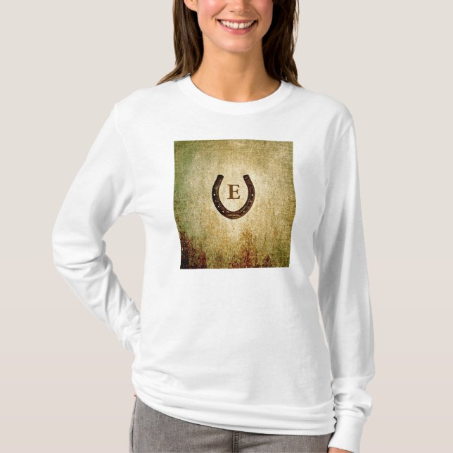 Horseshoe Monogrammed Personalised T-Shirt (Front)