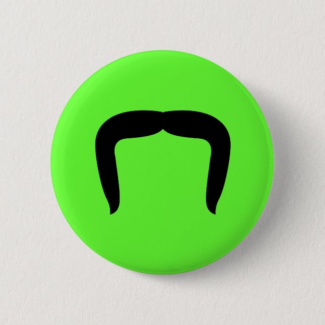 Horseshoe Moustache 6 Cm Round Badge (Front)