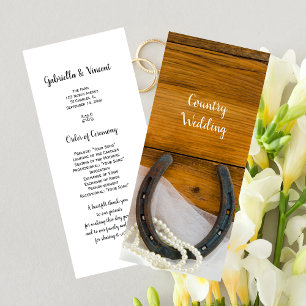Horseshoe Pearls Country Western Wedding Program Programme