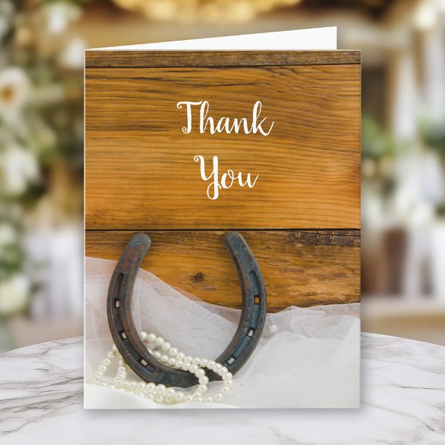 Horseshoe Pearls Western Barn Wedding Thank You (Creator Uploaded)