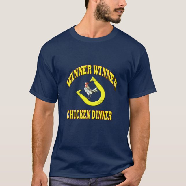 HorseShoe Pitching Basic Dark T-Shirt-Navy Blue T-Shirt (Front)