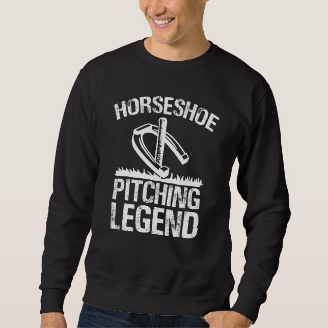 Horseshoe Pitching Legend Backyard Picnic Toss Gam Sweatshirt (Front)