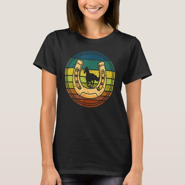 Horseshoe Retro Style Lucky T-Shirt (Front)