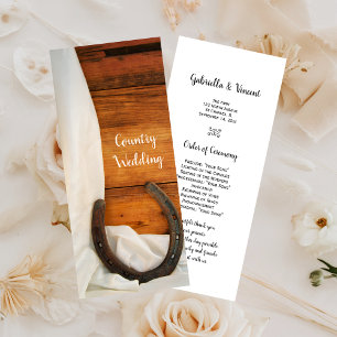 Horseshoe Satin Country Western Wedding Program Programme