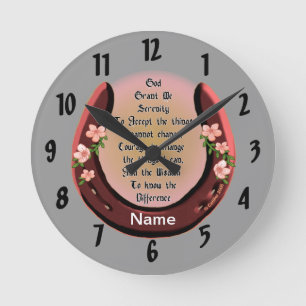  Horseshoe Serenity Prayer clock