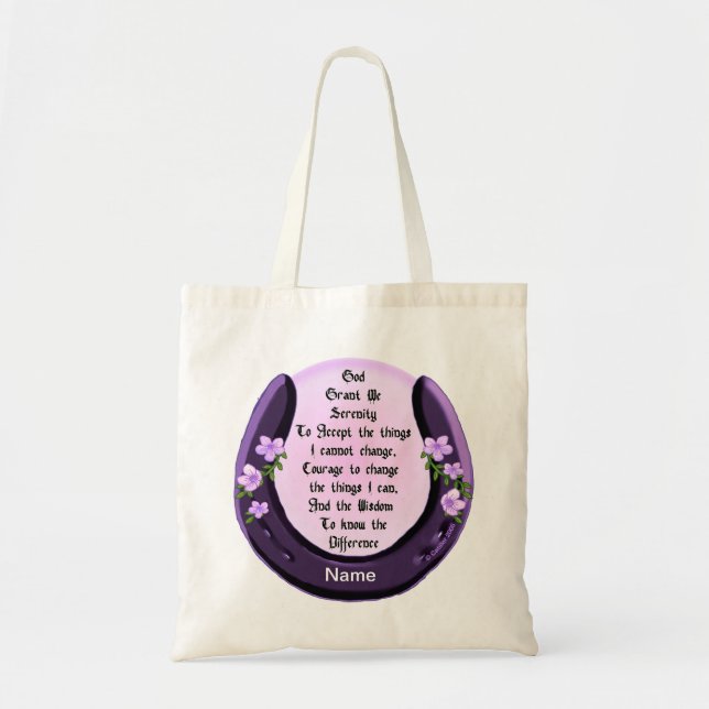 Horseshoe Serenity prayer Tote Bag (Front)
