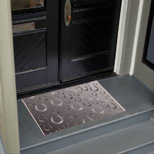 horseshoe, silver, pattern grey, luck, pattern, doormat