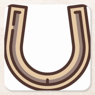 horseshoe square paper coaster