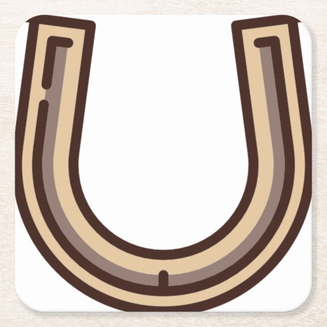 horseshoe square paper coaster (Front)