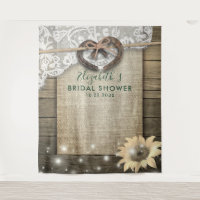 Horseshoe Sunflower Wood Bridal Shower Photo Booth