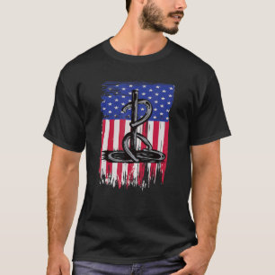 Horseshoe Throwing Pitching Throwers US Flag T-Shirt