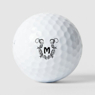 Horseshoe Wrapped in Barbed Wire Monogram Golf Balls