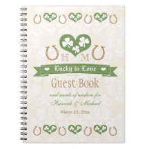 Horseshoes and Shamrock Wedding Guest Book