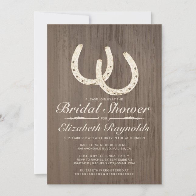 Horseshoes Bridal Shower Invitations (Front)