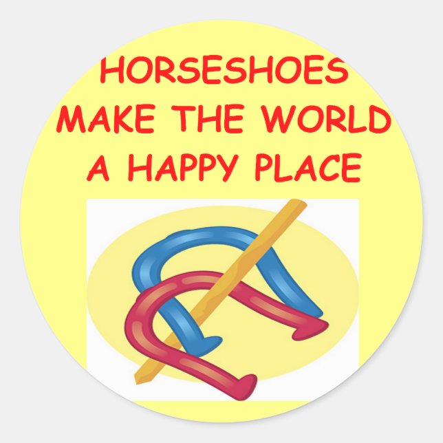 horseshoes classic round sticker (Front)