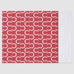 Horseshoes I Love Horses Red White Timeless Fun Tissue Paper