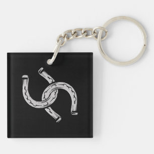Horseshoes on Black Key Ring