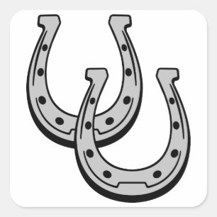 HORSESHOES SQUARE STICKER