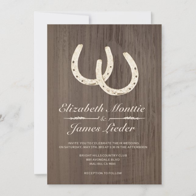 Horseshoes Wedding Invitations (Front)