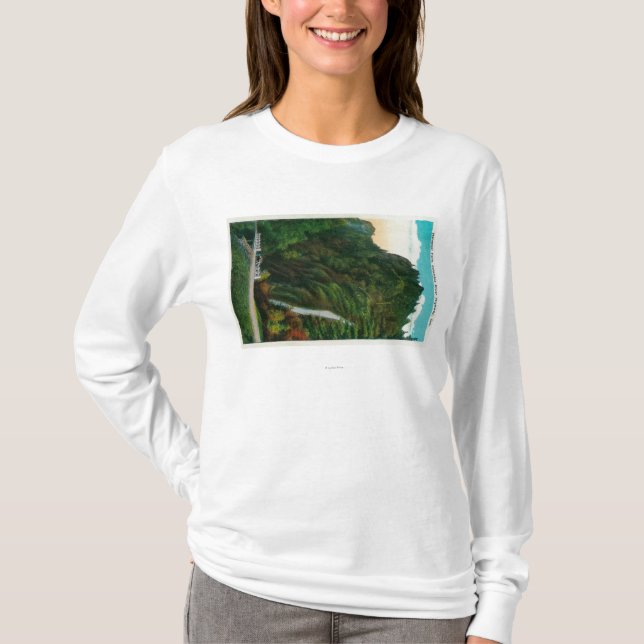 Horsetail Falls in Columbia River Gorge T-Shirt (Front)