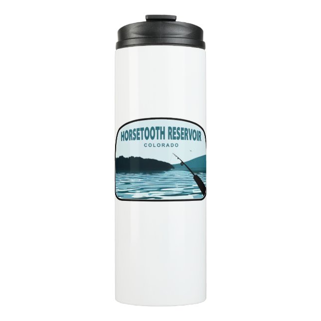 Horsetooth Reservoir Colorado Fishing Rod Thermal Tumbler (Front)