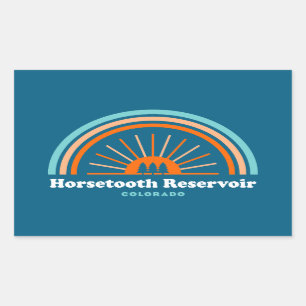 Horsetooth Reservoir Colorado Rainbow Rectangular Sticker