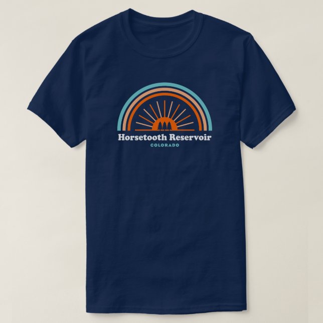Horsetooth Reservoir Colorado Rainbow T-Shirt (Design Front)