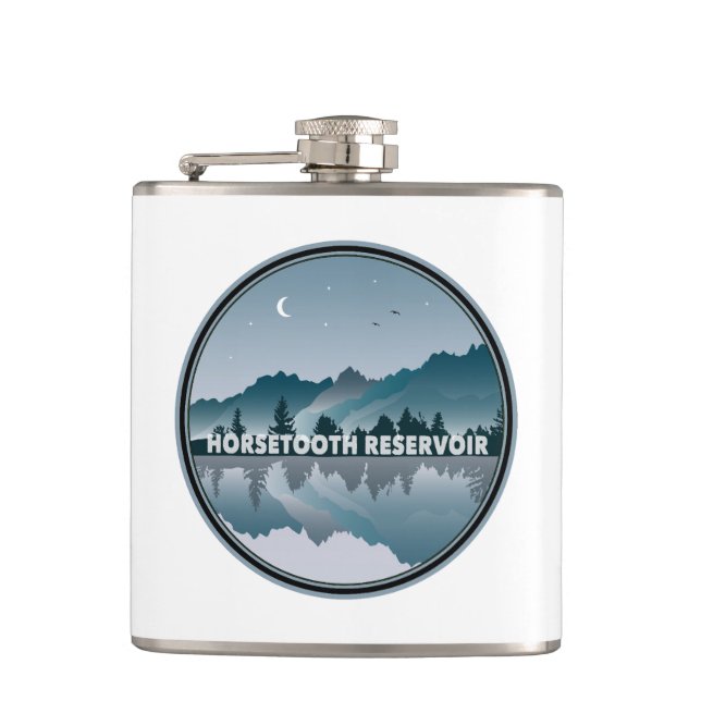 Horsetooth Reservoir Colorado Reflection Hip Flask (Front)