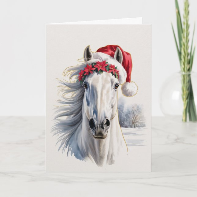  Horsey Christmas Greeting Card  (Front)