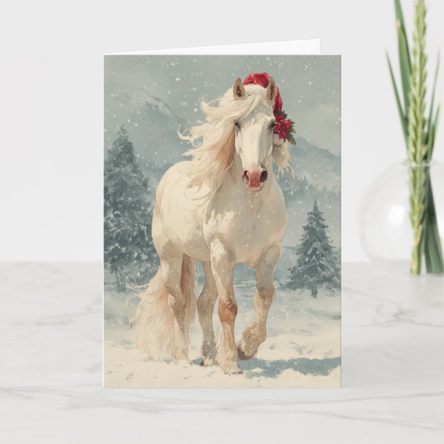  Horsey Christmas Greeting Card  (Front)