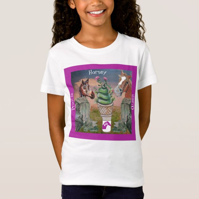 horsey prairie queen, cute cone of grass and thist T-Shirt (Front)