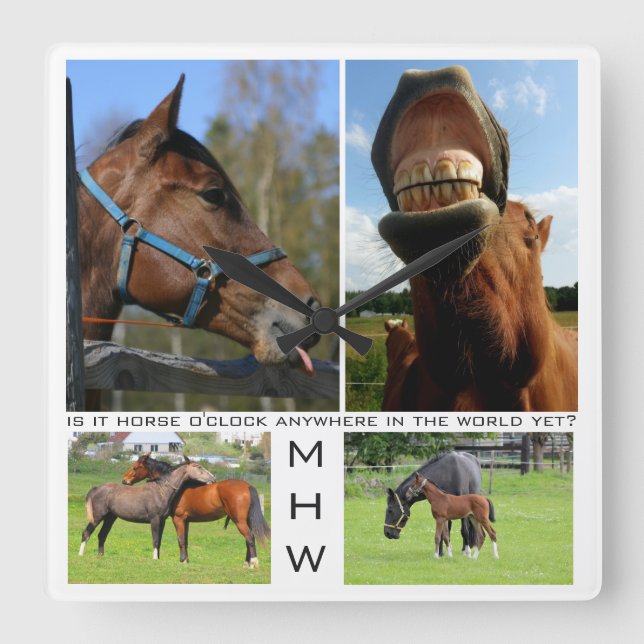 Horsing Around Custom Horse wall clock (Front)