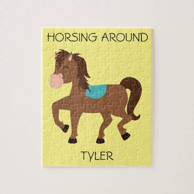 "Horsing Around" puzzle with custom name. (Vertical)
