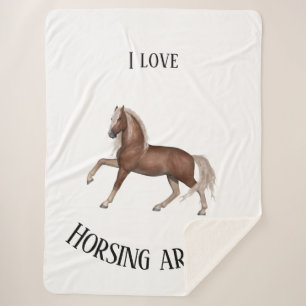 Horsing Around Sherpa Blanket