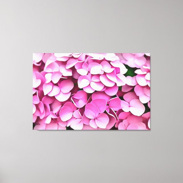 Hortensia Pink Petals Artistic Abstract Canvas Print (Front)