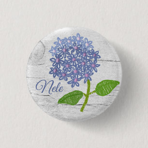 Hortensie, personalisiert 3 Cm Round Badge