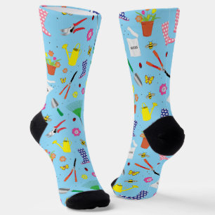 Horticulturist Botanist Gardening Tools Pattern Socks