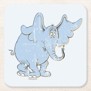 Horton Hears A Who Horton Distressed Square Paper Coaster