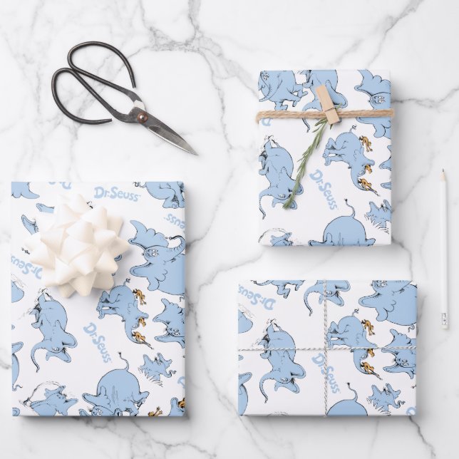 Horton Hears A Who Monkey Pattern Wrapping Paper Sheet (Front)