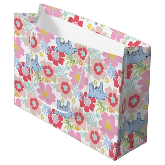 Horton Hears A Who | Pastel Flower Pattern Large Gift Bag (Front Angled)