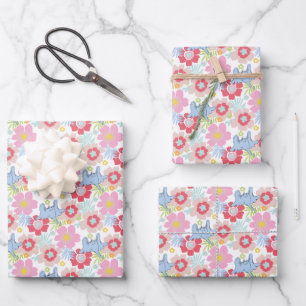 Horton Hears A Who   Pastel Flower Pattern Wrapping Paper Sheet