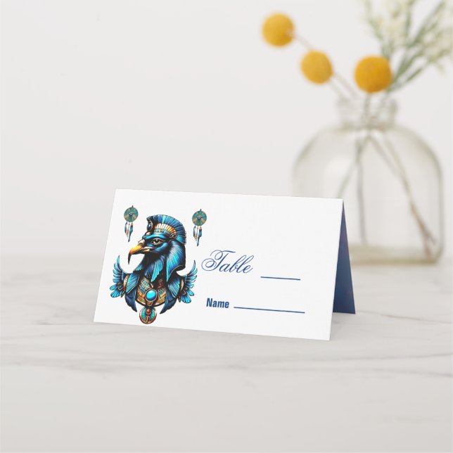 Horus the egyptian falcon god place card (Front)