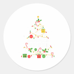 Hosce Nurse Christmas Tree Lights Womens Mens Kids Classic Round Sticker
