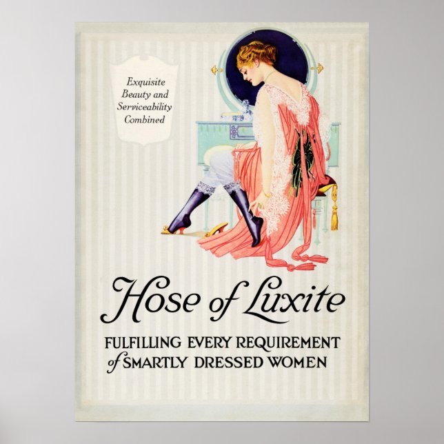 Hose of Luxite Women Hosiery Stocking Fashion Ad Poster (Front)
