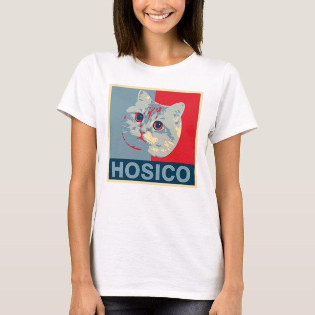 Hosico - Red Blue Illustration T-Shirt (Front)