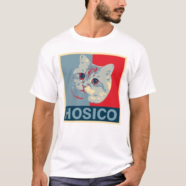 Hosico - Red Blue Illustration T-Shirt (Front)