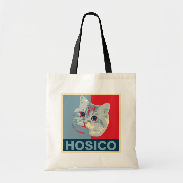 Hosico - Red Blue Illustration Tote Bag (Front)